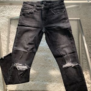 Black straight leg distressed Joe’s jeans